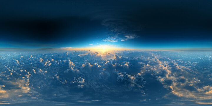 Above the clouds 8K v6 360 degree, equirectangular projection, environment map. HDRI spherical panorama