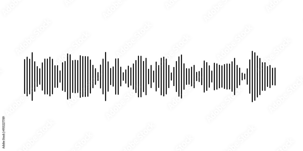 Leinwandbilder dynamic vertical lines illustrating sound waves and audio frequencies