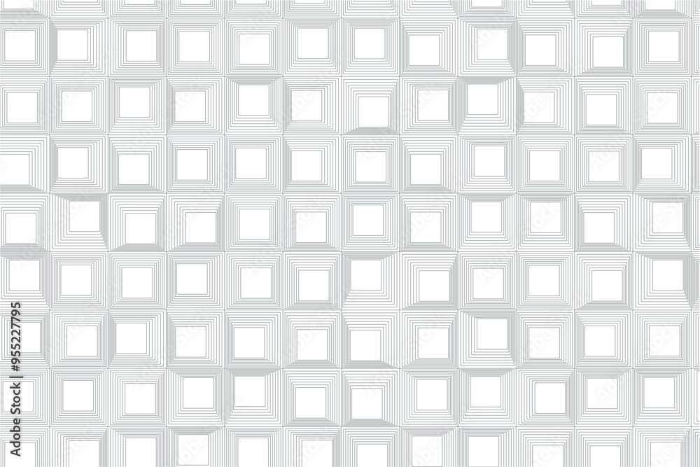 Aufkleber Stylish geometric artwork: nested squares arranged in a precise grid structure