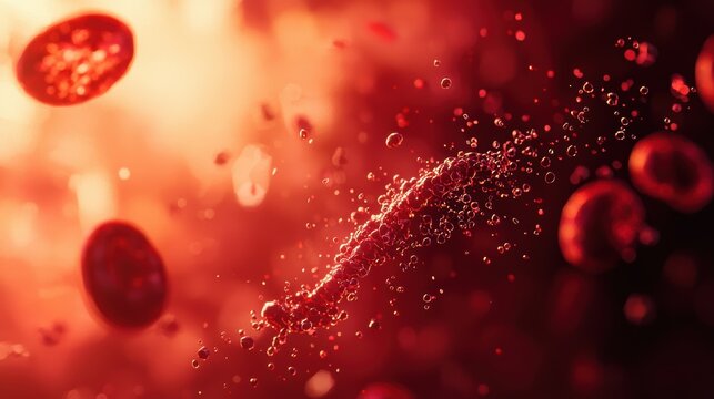 Red Blood Cells and Plasma in Motion.