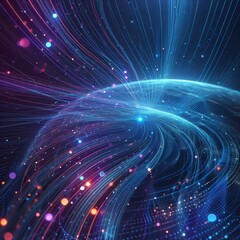 Naklejka premium Abstract background with blue and purple neon light rays, cut out 