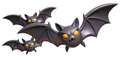 Spooky Halloween Bats Flying Against a Full Moon Background for Autumn Festivities