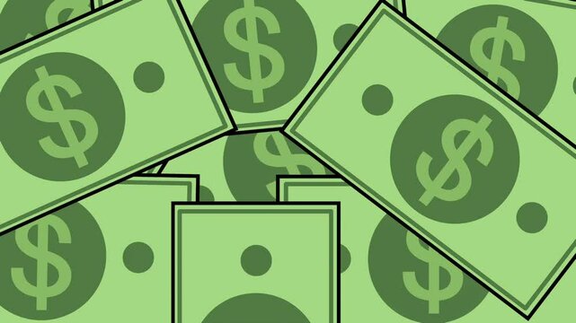 Simple money vector transition green screen, video overlay 4K