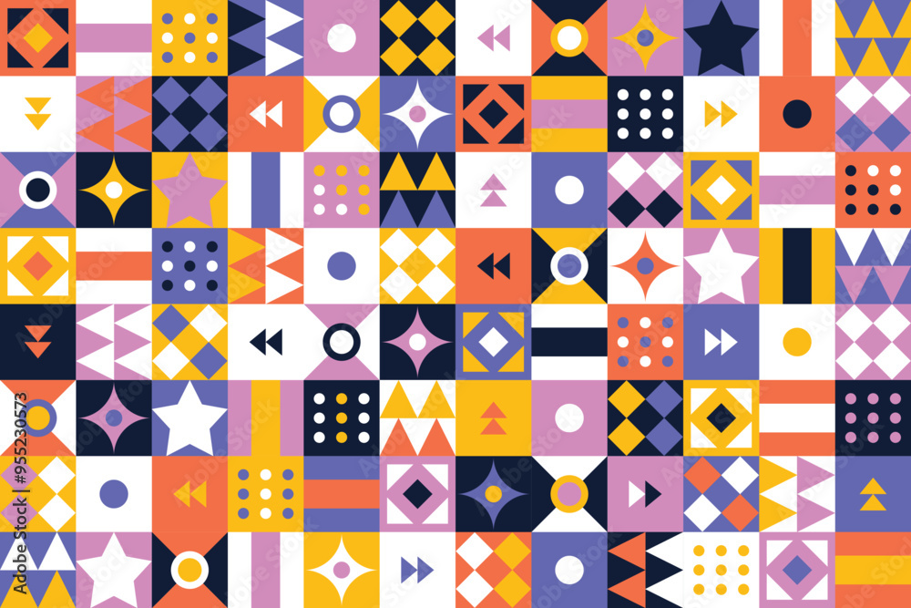 Poster flat abstract geometric pattern