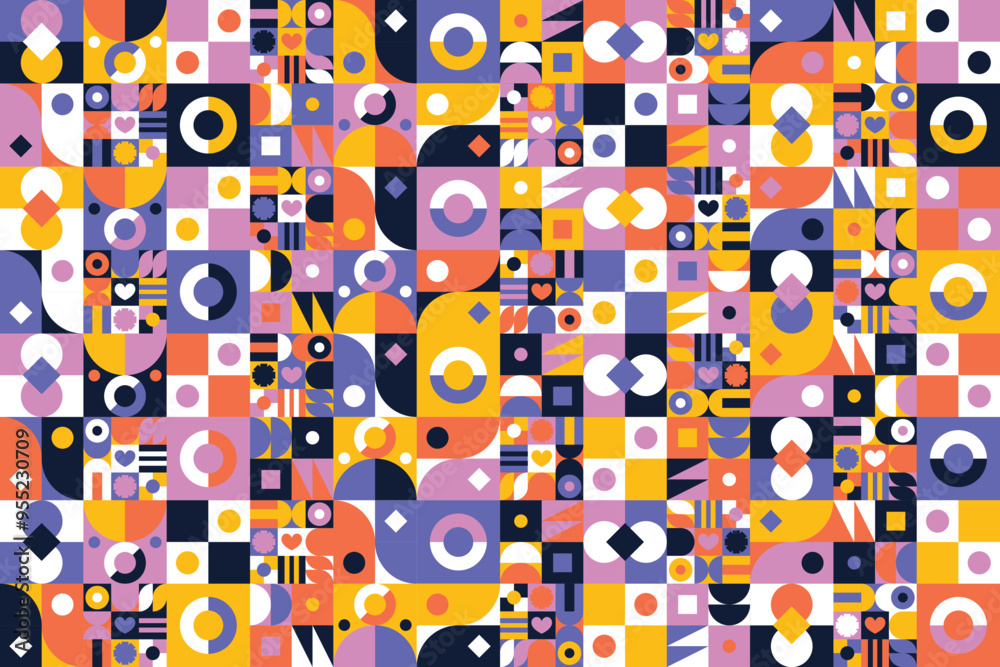 Poster Flat abstract geometric pattern