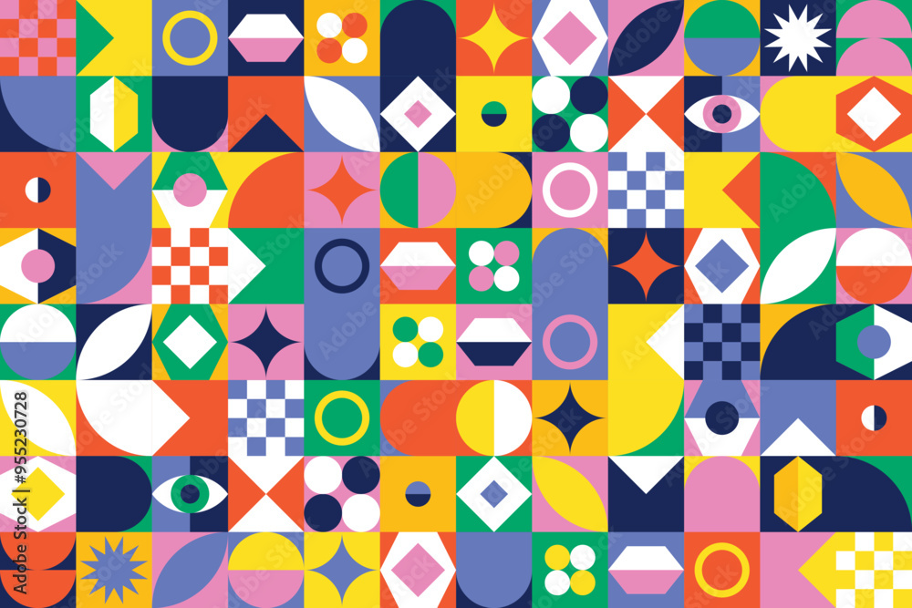 Poster flat abstract geometric pattern