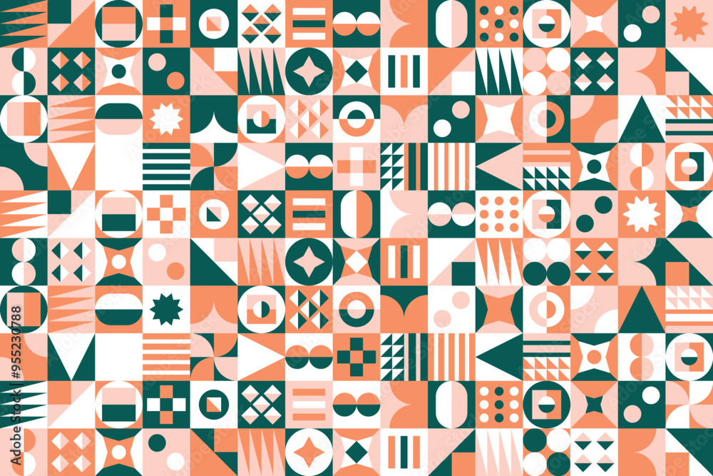 Poster flat abstract geometric pattern