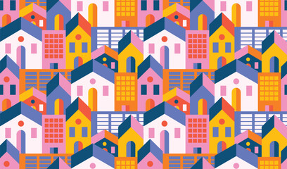 Flat abstract geometric city pattern © annamagenta
