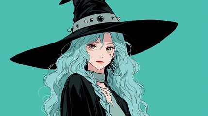 Obraz premium very beautiful witch, anime style