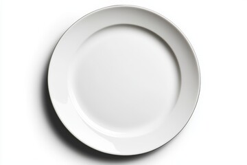A clean and elegant white plate perfectly suited for culinary presentation, dining occasions, and food photography.