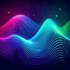 Vibrant Neon Wave Light Background: Abstract Psychedelic Art