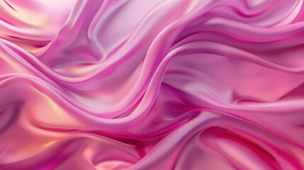 Obraz premium smooth flowing pink fabric with soft folds and creases abstract textile background