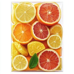 Obraz premium Snack bag packaging, vibrant playful colors, isolated on white background, clear lighting, bright orange and yellow hues, no shadows