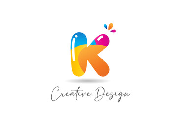 coloured K letter alphabet logo icon colorful design suitable for a company or business