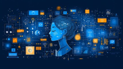 Illustrated mind map visual identity design exploring logo systems brand guidelines and visual consistency across platforms