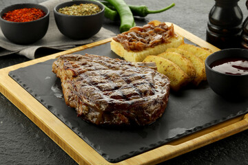 grilled meat with vegetables