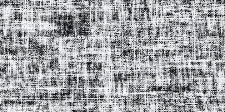 Seamless rough canvas, linen, denim or burlap background in black and white monochrome. Transparent texture overlay of a high resolution textile pattern. Fashion fabric backdrop 3D rendering..