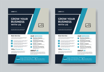 Naklejka premium Flyer Mockupbusiness flyer template one color design