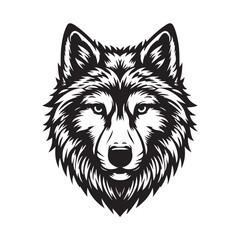 Fototapeta premium Wolf head silhouette vector art illustration