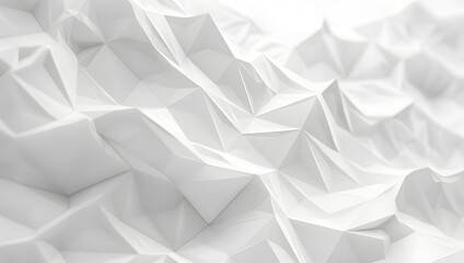 Abstract white background with polygon mesh grid.