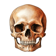 Obraz premium A detailed illustration of a human skull with teeth.