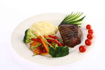 steak with vegetables