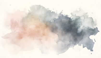 Obraz premium Soft watercolor splashes or strokes in muted tones, offering an artistic yet understated look