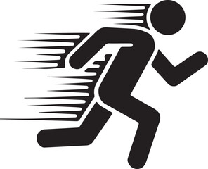 Running sport man icon in flat set. isolated on transparent background Containing runner, race, finish, boy stick figure running fast and jogging elements. symbol Vector for apps, website