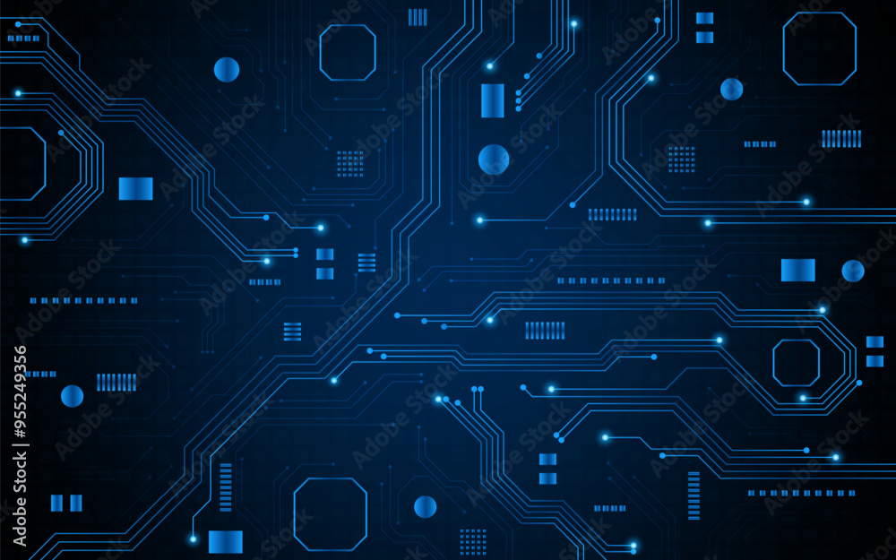 Poster technology circuit board background. electronic motherboard concept or artificial intelligence engin