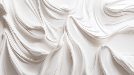 Fototapeta premium White cream texture stroke composition background. Skincare cosmetic product swatch.