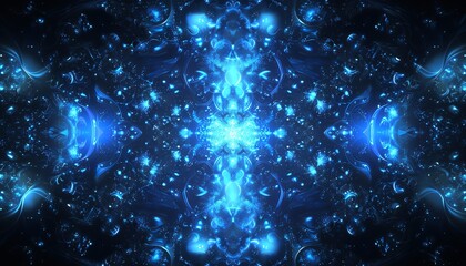 Abstract digital blue pattern with glowing elements