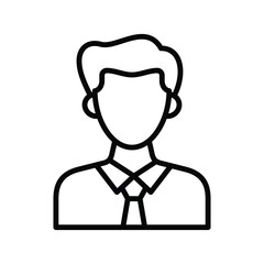 male office worker avatar line vector icon