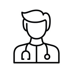 male doctor avatar line vector icon