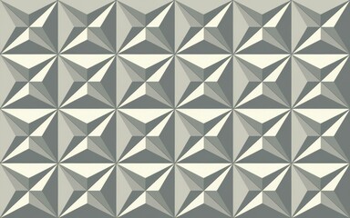 Fototapeta premium Geometric star pattern. Seamless repeating pattern of geometric stars with gray and white tones.
