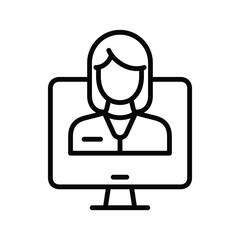 online health consultation icon line vector design