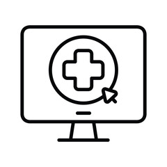 Obraz premium online health check line vector icon