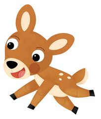 cartoon scene with farm animal deer roe forest animal isolated illustration for kids © honeyflavour