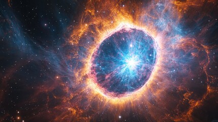 Obraz premium A mesmerizing image of a planetary nebula, showcasing the remnants of a dying star.