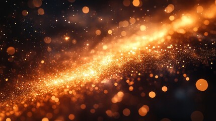 Glittering abstract design with gold surface texture.