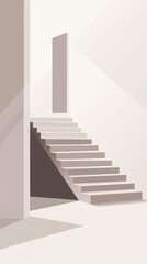 Ascending Steps: A Minimalist Staircase Beckons in a Light-Filled Room