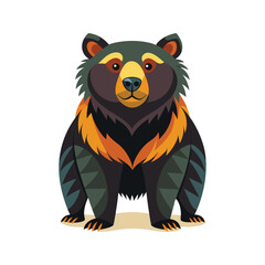 Bear cartoon color illustration design