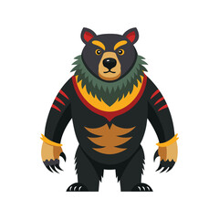 Bear cartoon color illustration design