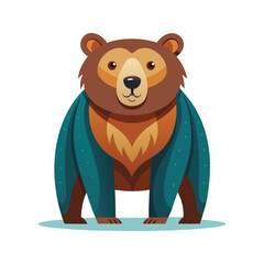 Bear cartoon color illustration design