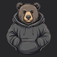 Bear Wearing A Hoodie