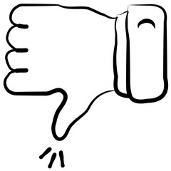 Thumbs Down Dislike Hand Vector Icon Design, Dislike, Hand, Gesture, Negative, No, Disapproval