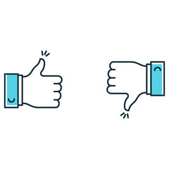 Positive Negative Thumbs Up Down Vector icons Transparent PNG Gesture, Hand, Like, Dislike, Agree, Disagree, Vote,