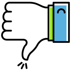 Reject Thumbs Down Hand Gesture Vector Icon Design, Hand, Gesture, Dislike, Disapproval, No, Negative, Oppose