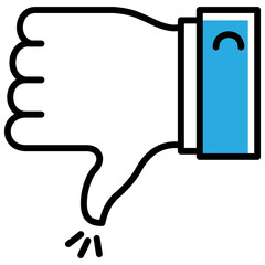 Thumbs Down Negative Vote Vector Icon Design with Editable Stroke