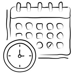 Hand Drawn Final Countdown Urgent Deadline Vector Icon Design, due date, project, alert, task, time, urgency, reminder, schedule, last-minute, timer