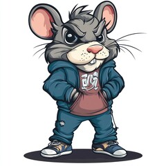 Cool and Edgy Cartoon Mouse Illustration